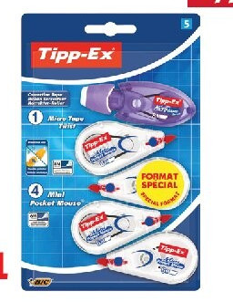Lot de 5 : 4 mini souris correctrices + 1 micro Tape Twist Tipp-Ex