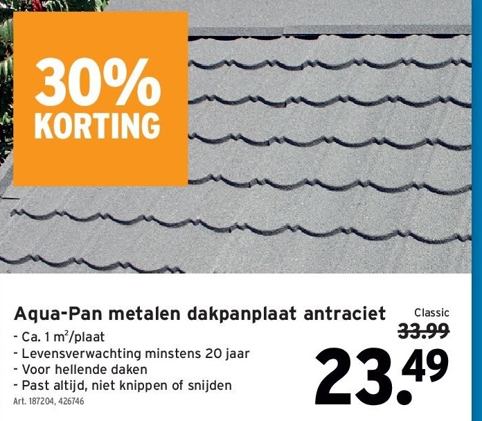 Aqua-Pan metalen dakpanplaat antraciet