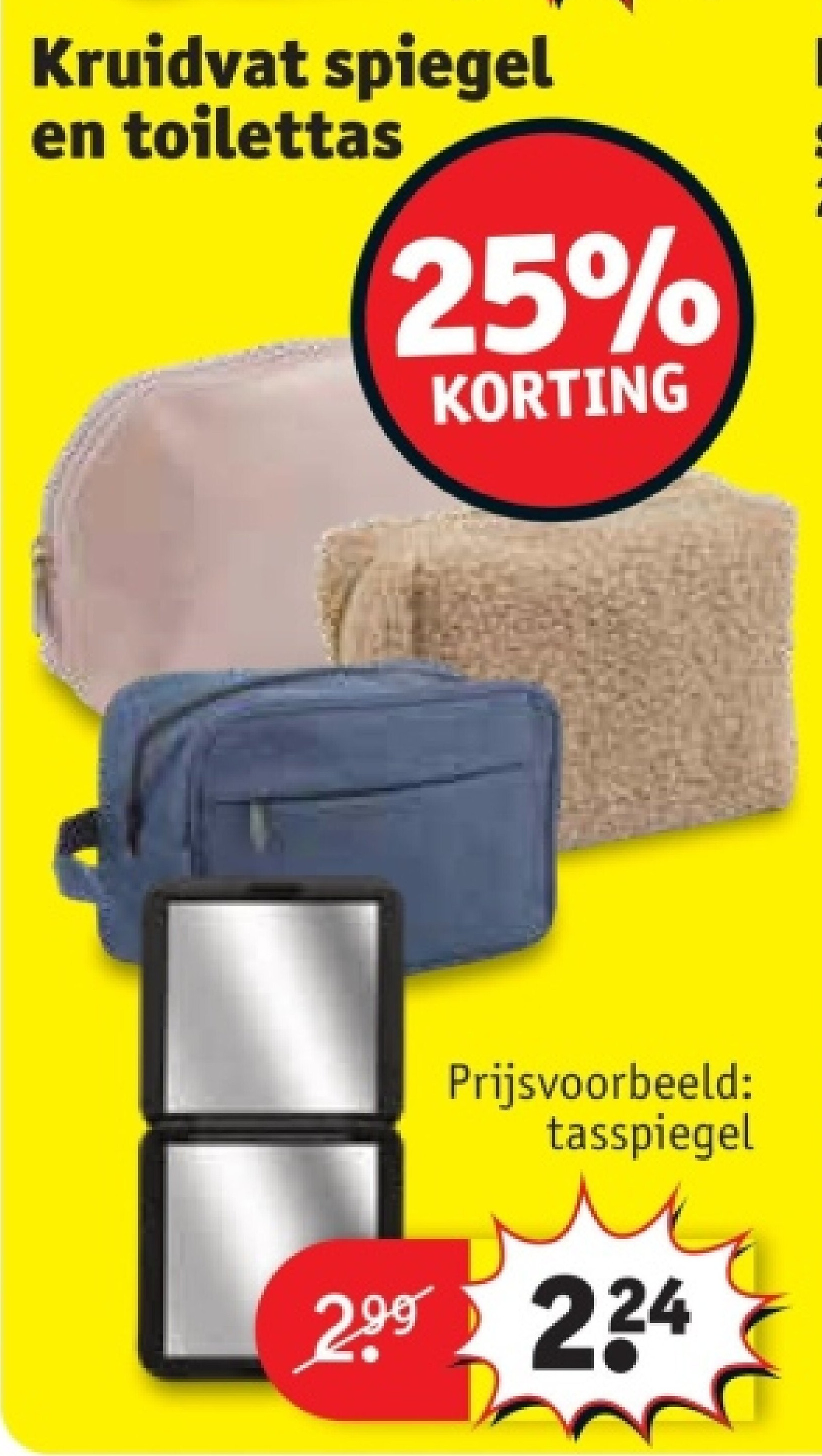 Kruidvat spiegel en toilettas