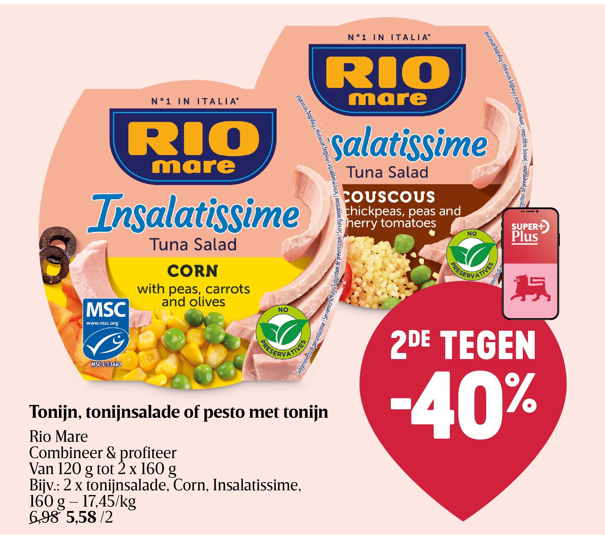 Tonijn, tonijnsalade of pesto met tonijn