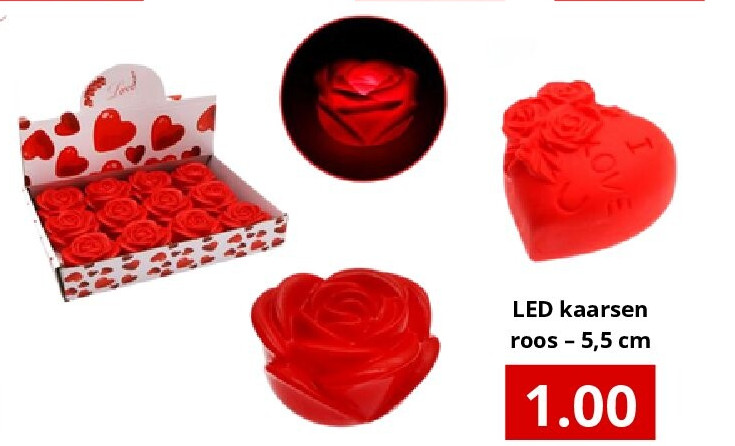 LED kaarsen roos – 5,5 cm