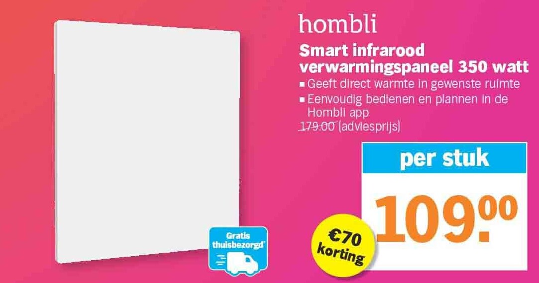 Smart infrarood verwarmingspaneel 350 watt