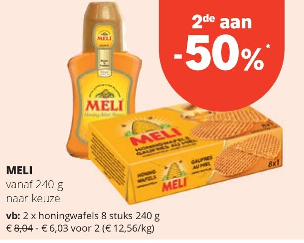MELI honingwafels 8 stuks 240 g