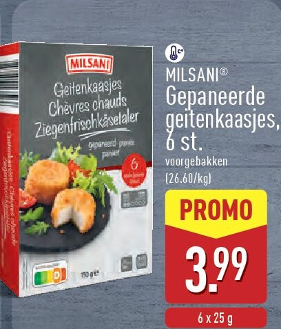 Gepaneerde geitenkaasjes, 6st.