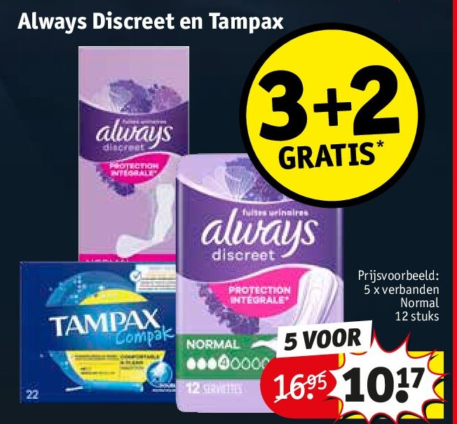 Always Discreet en Tampax