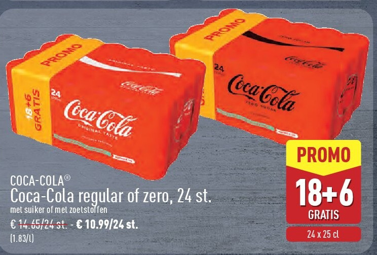 Coca-Cola regular of zero, 24 st.