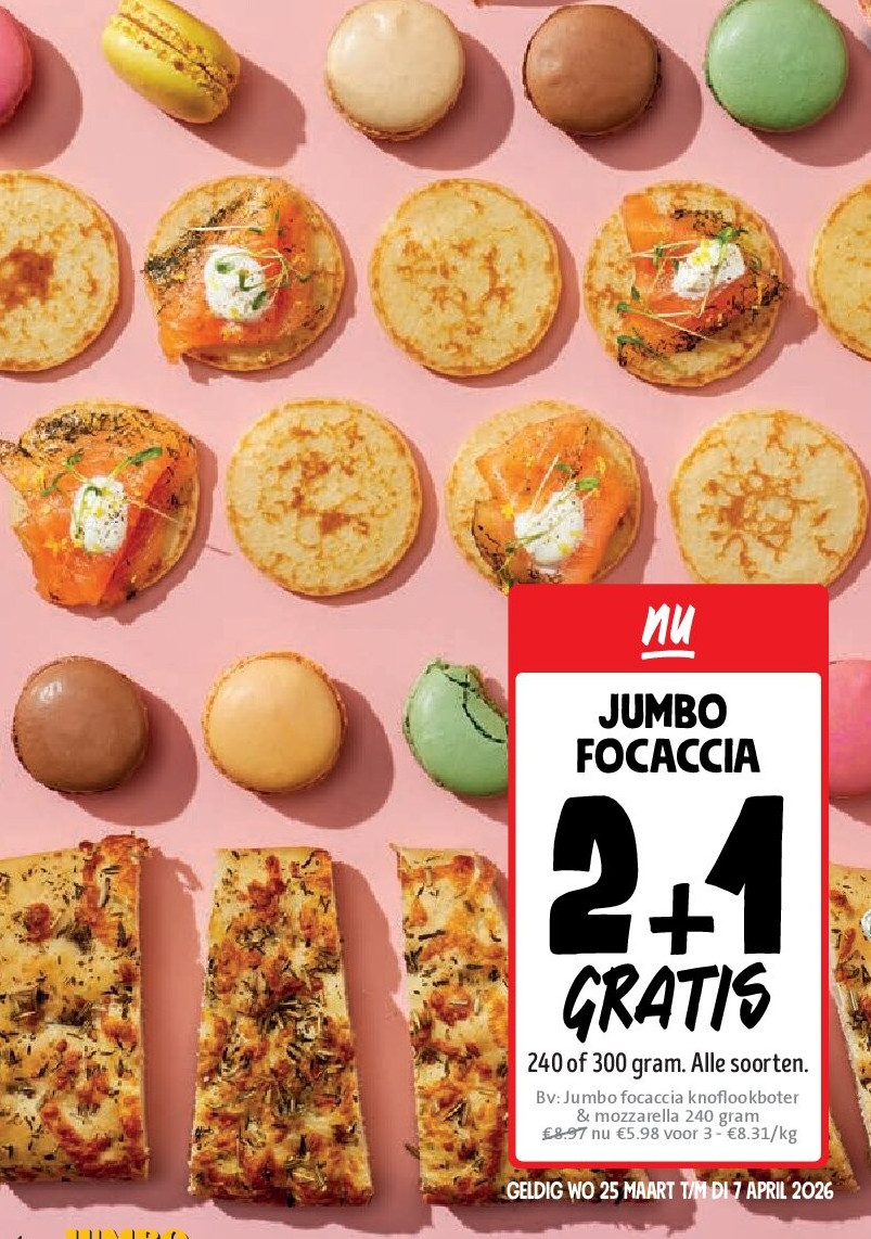 Jumbo focaccia knoflookboter & mozzarella 240 gram