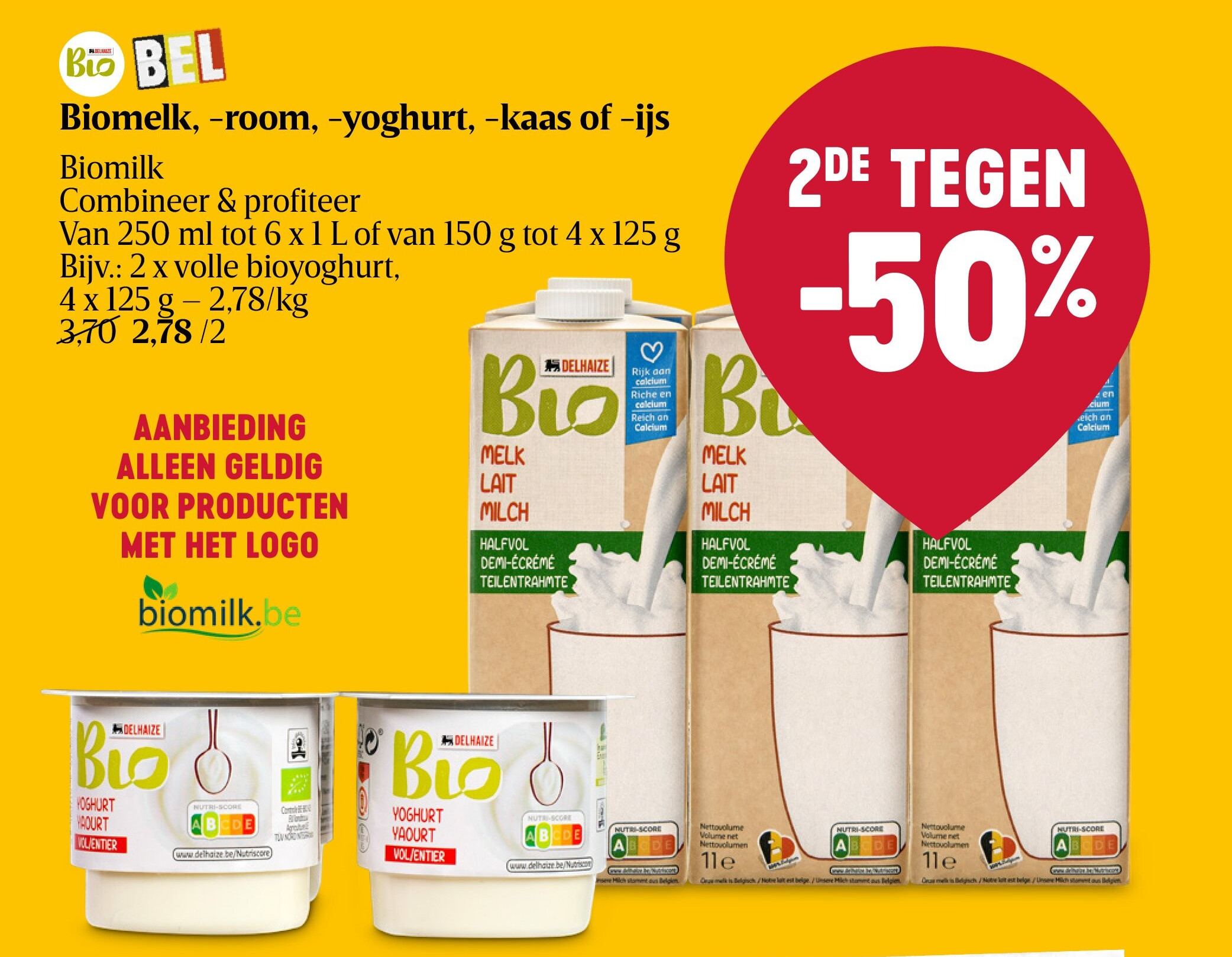 Biomelk, -room, -yoghurt, -kaas of -ijs