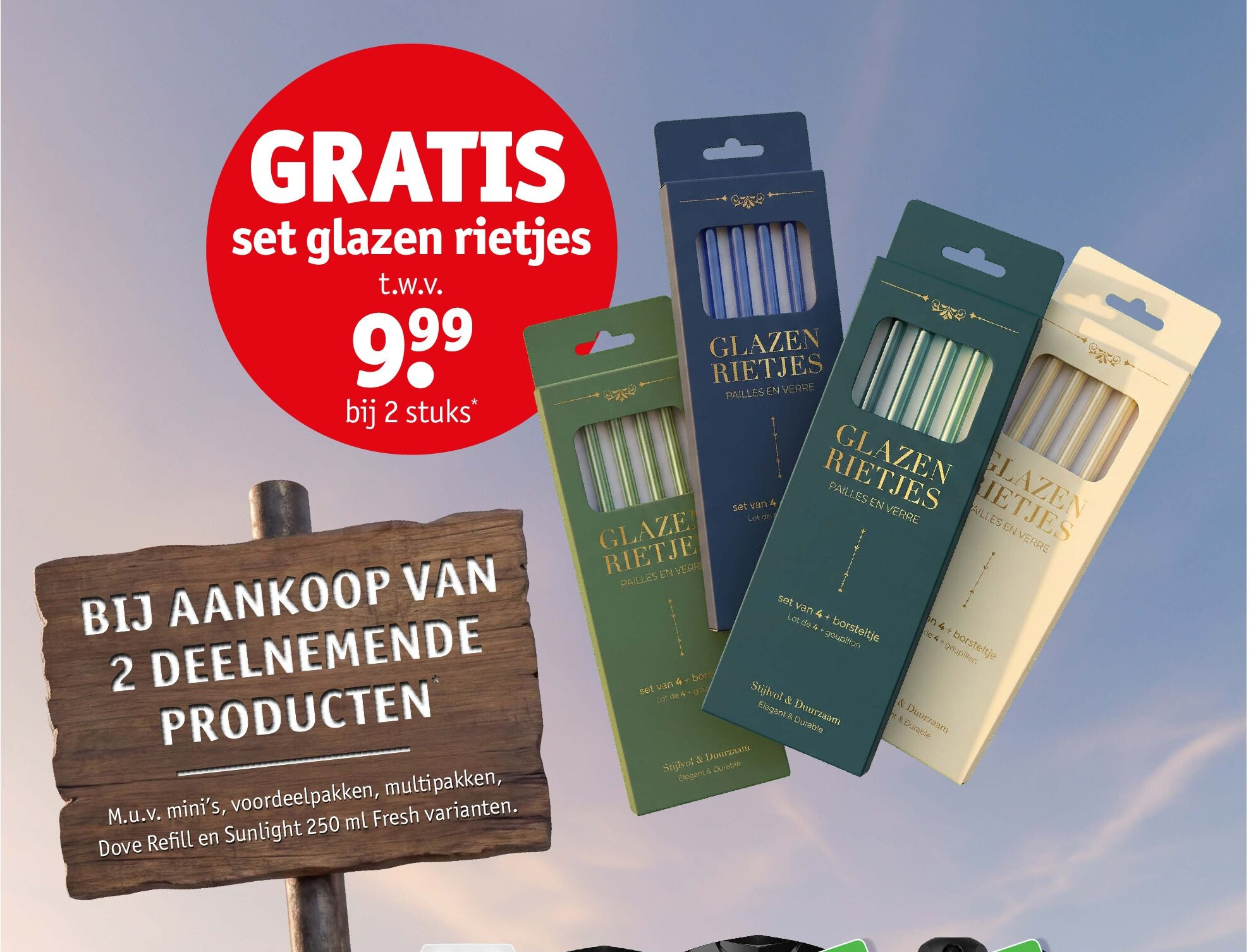 set glazen rietjes