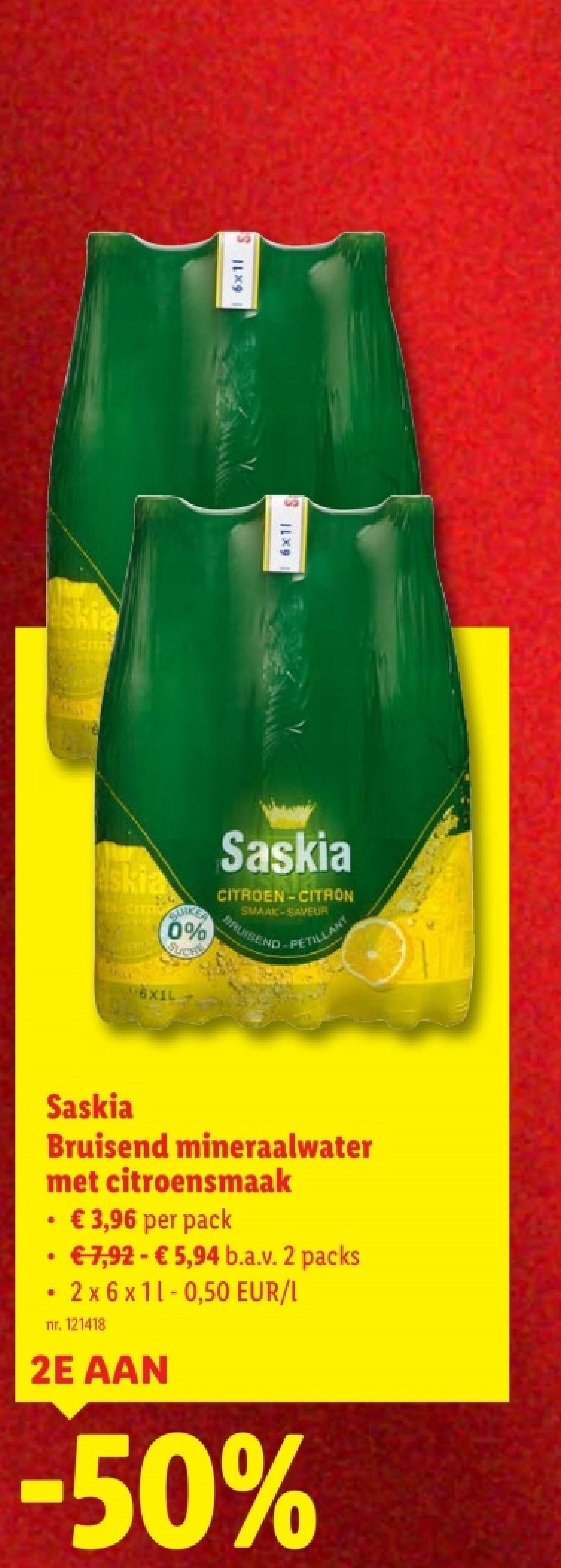 Bruisend mineraalwater met citroensmaak