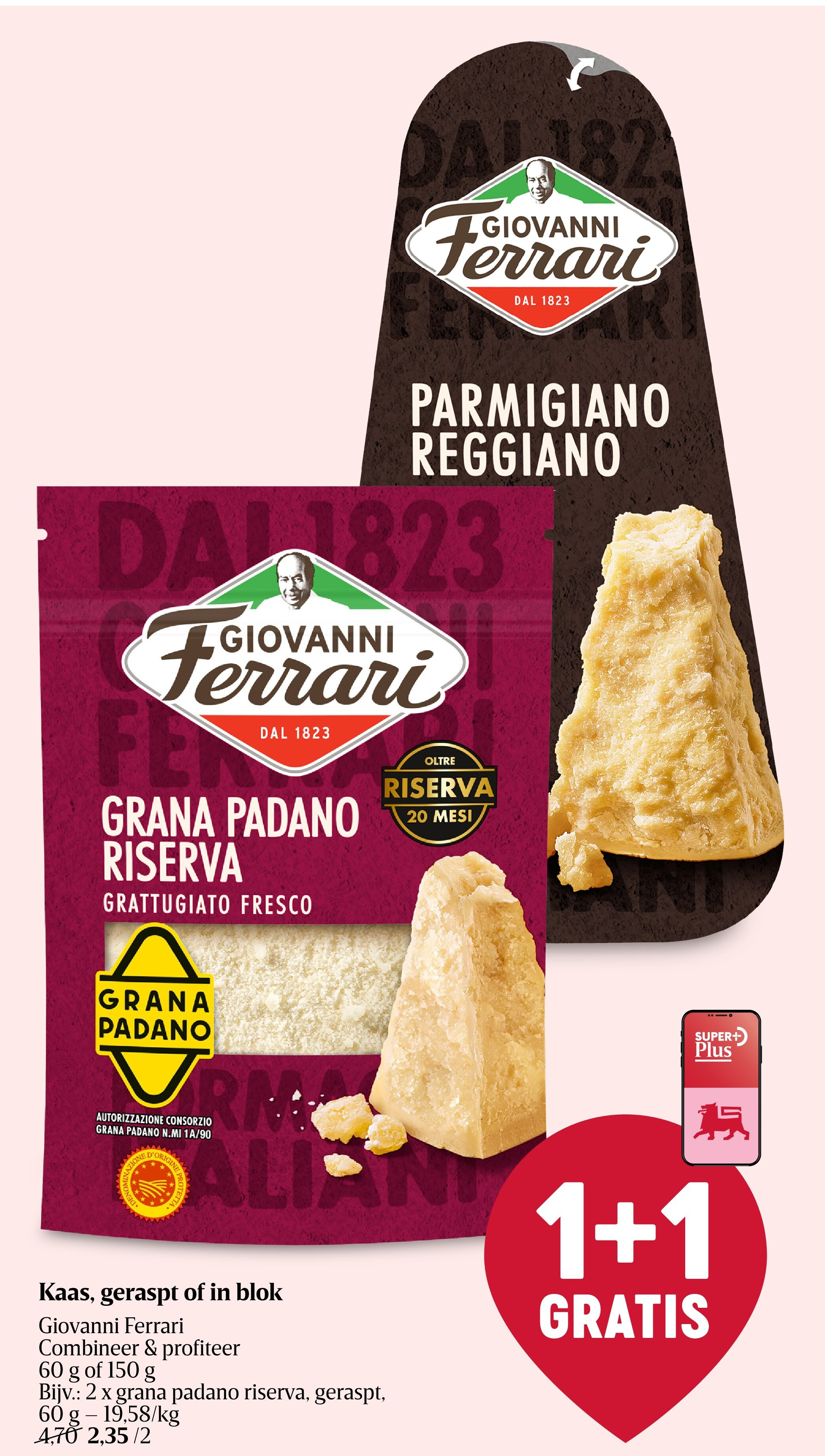 Kaas, geraspt of in blok