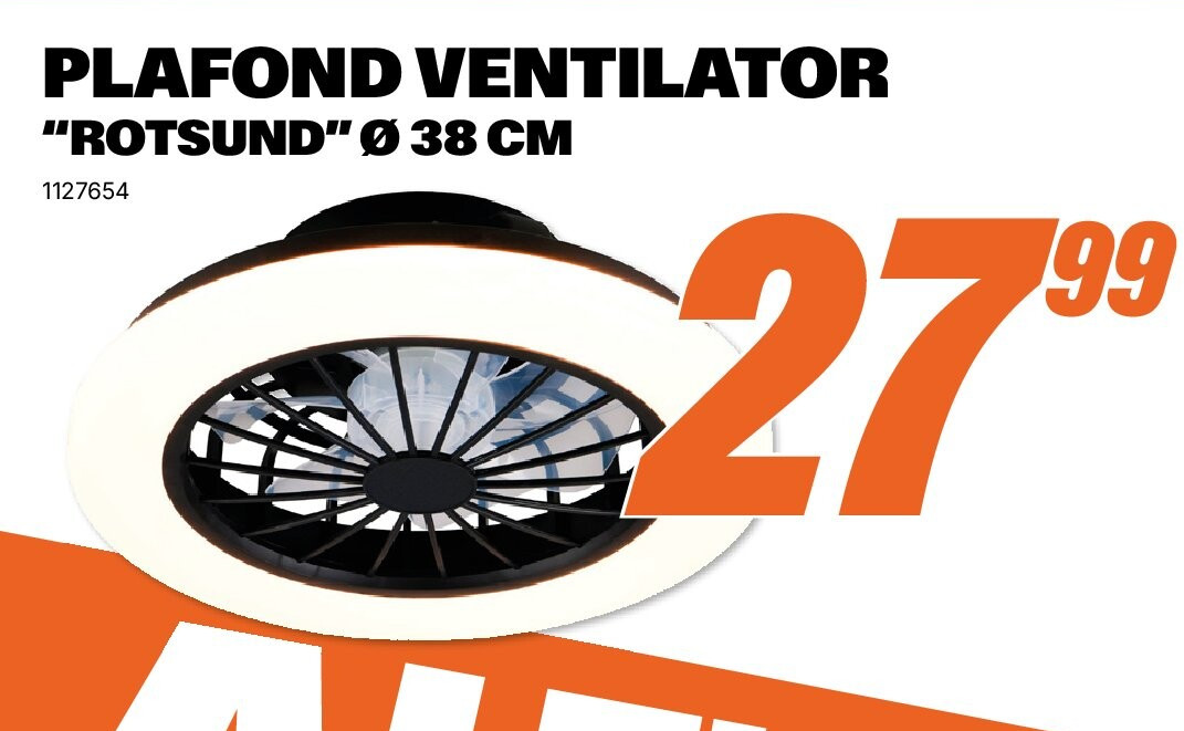 Plafondventilator Rotsund Ø 38 cm