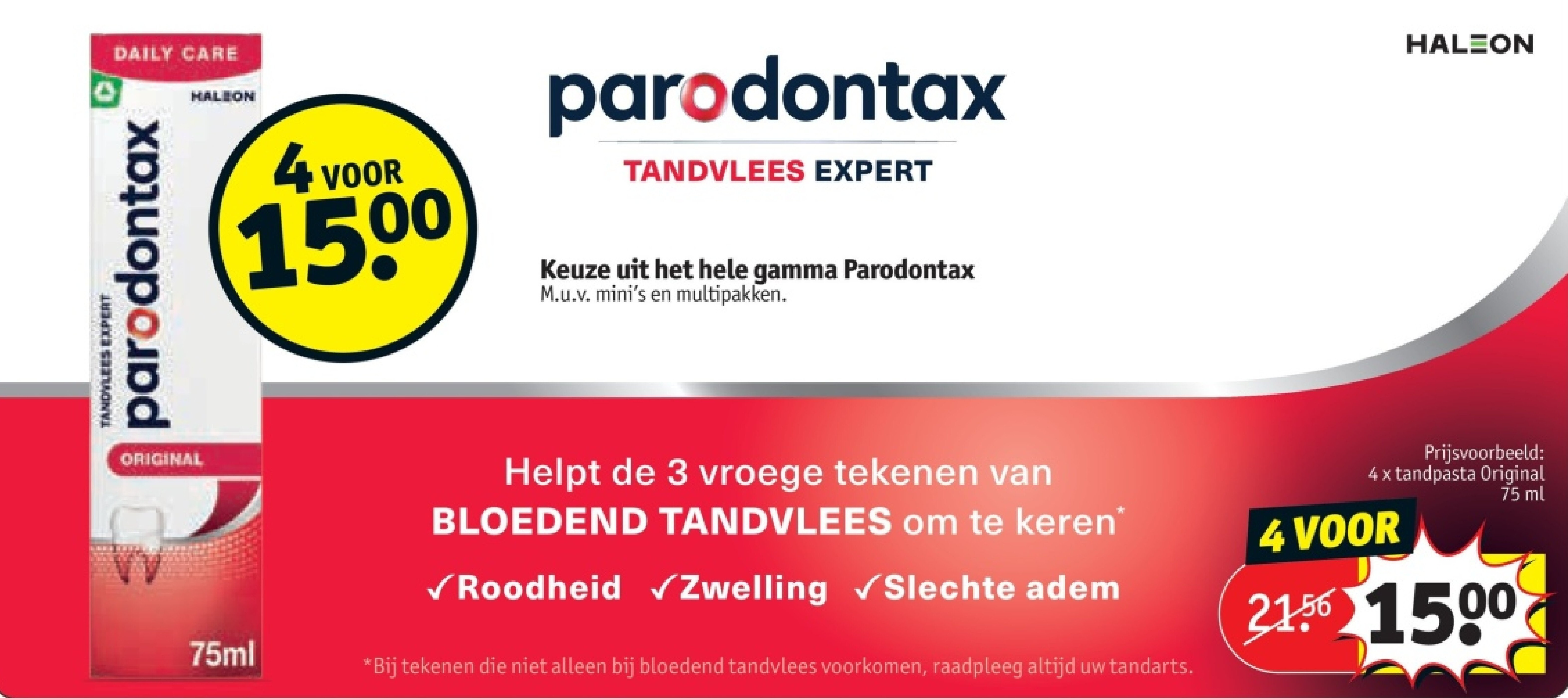 4 x tandpasta Original 75 ml