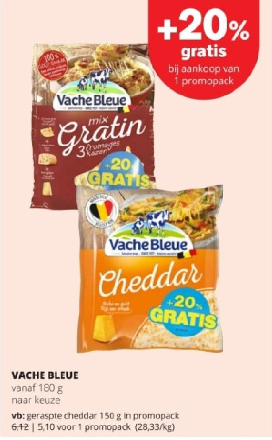 VACHE BLEUE geraspte cheddar 150 g in promopack