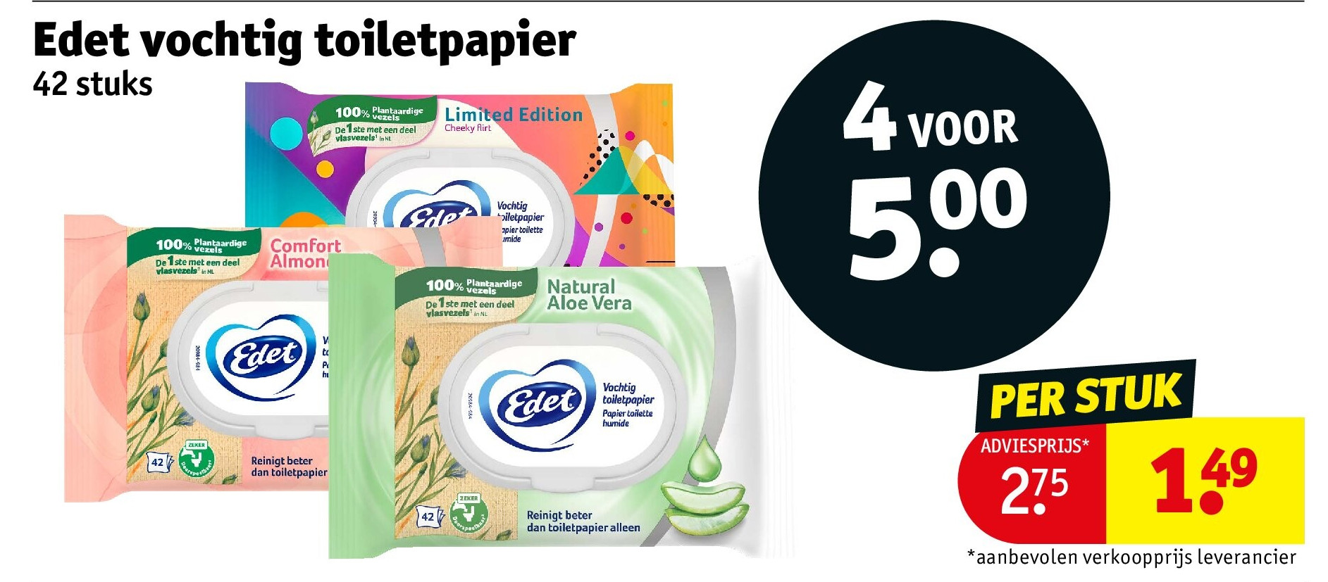Edet vochtig toiletpapier