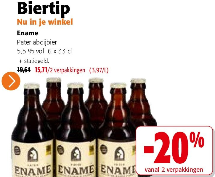 Ename Pater abdijbier 5,5 % vol 6 x 33 cl