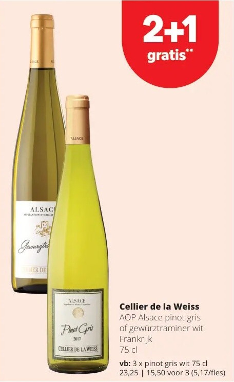 Cellier de la Weiss pinot gris wit 75 cl