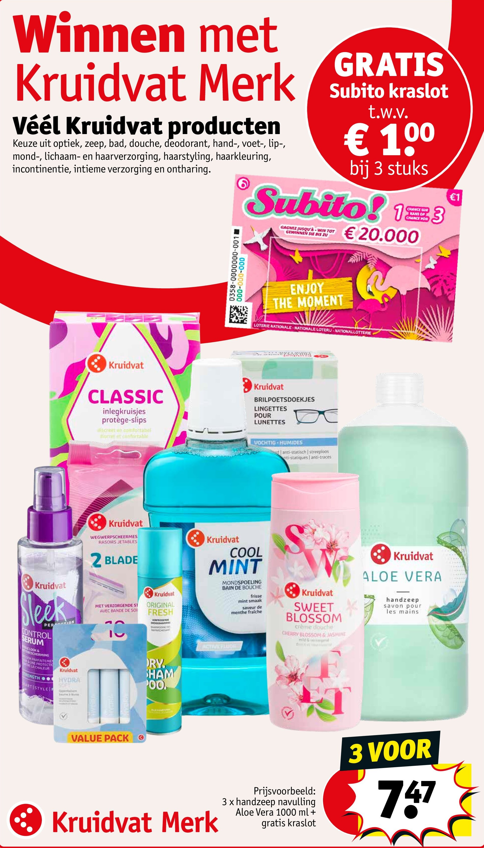 3 x handzeep navulling Aloe Vera 1000 ml + gratis kraslot