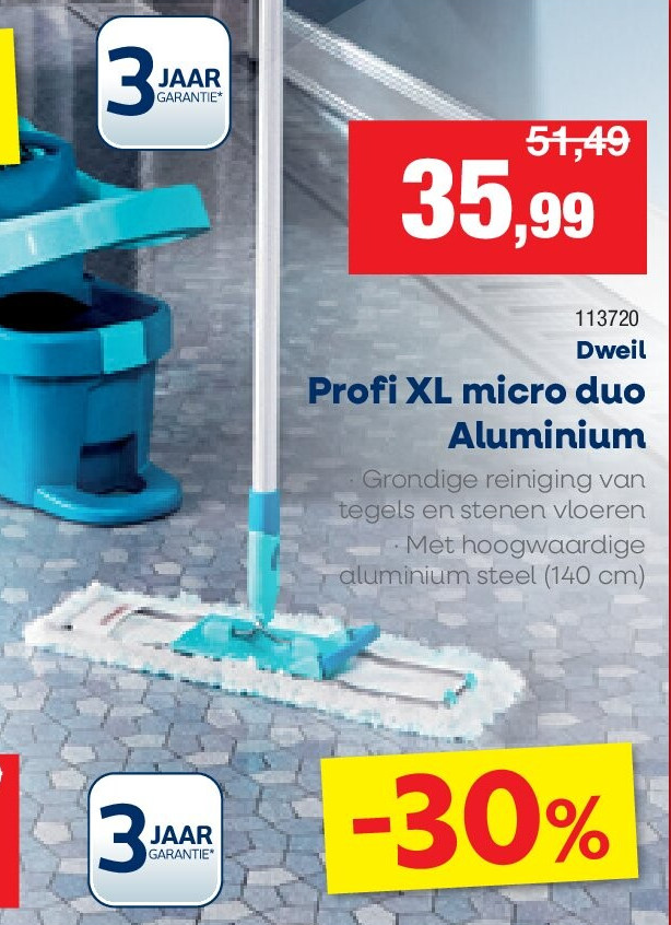 Dweil Profi XL micro duo Aluminium