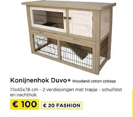 Konijnenhok Duvo+ wooctand cotton cottage