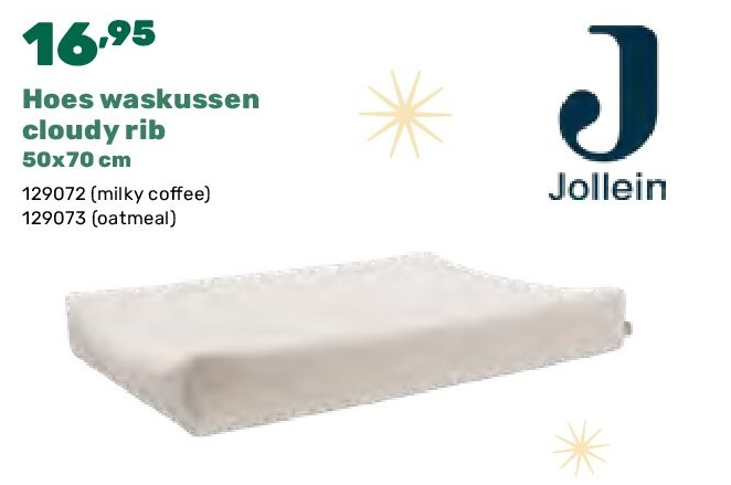 Hoes waskussen cloudy rib 50x70 cm