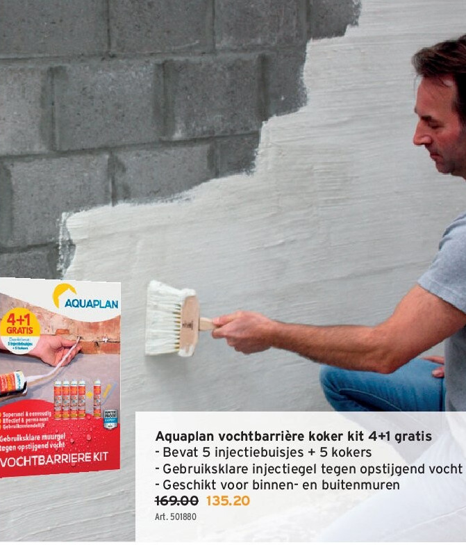 Aquaplan vochtbarrière koker kit 4+1 gratis