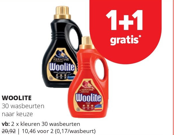 WOOLITE 30 wasbeurten naar keuze
