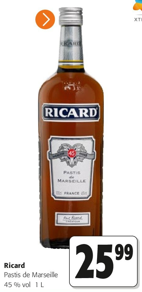 Ricard Pastis de Marseille 45 % vol 1 L