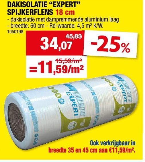 DAKISOLATIE “EXPERT” SPIJKERFLENS 18 cm
