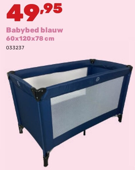 Babybed blauw 60x120x78 cm