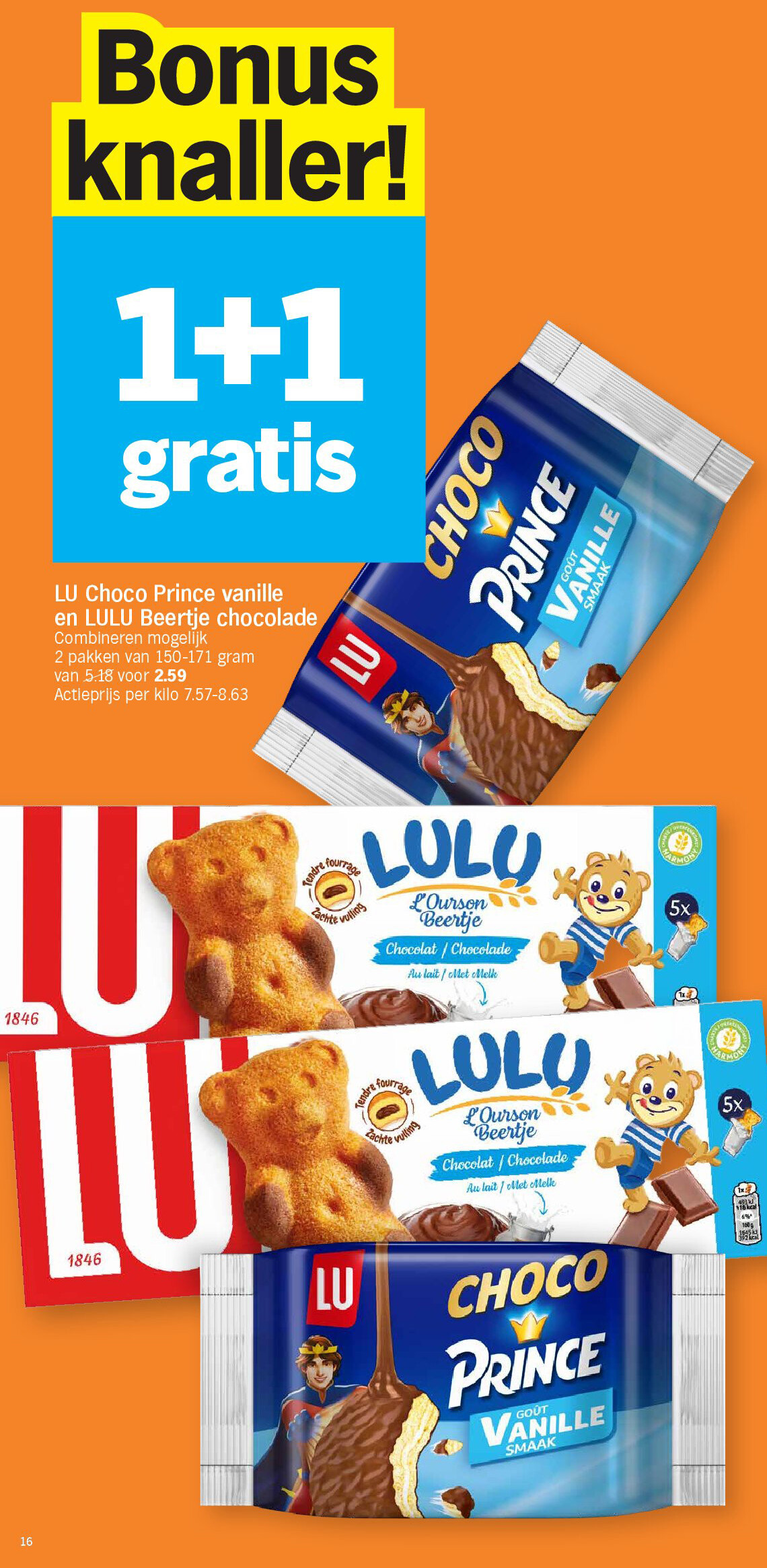 LU Choco Prince vanille en LULU Beertje chocolade
