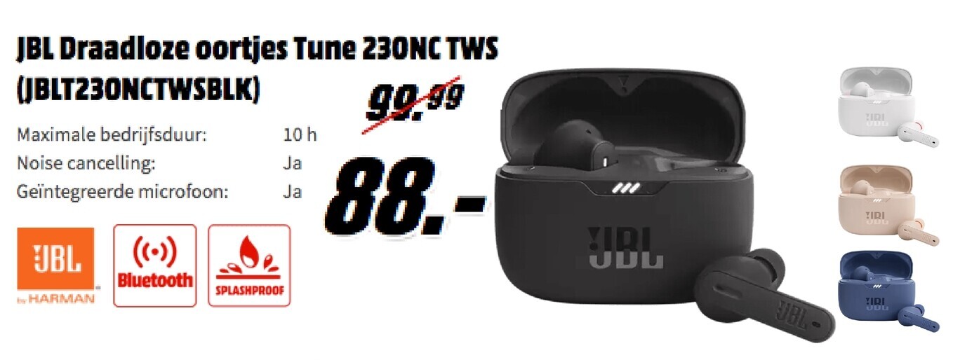 JBL Draadloze oortjes Tune 230NC TWS (JBLT23ONCTWSBLK)