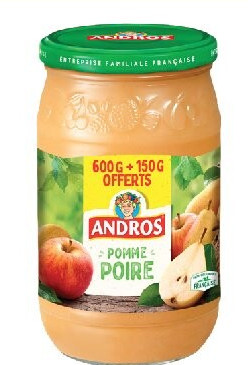 Bocal de compote pomme poire Andros