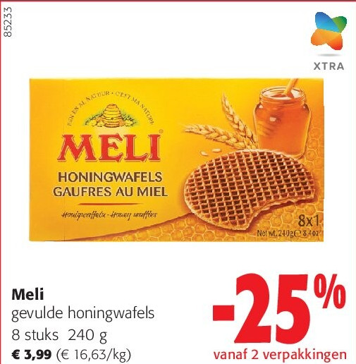 Meli gevulde honingwafels 8 stuks 240 g