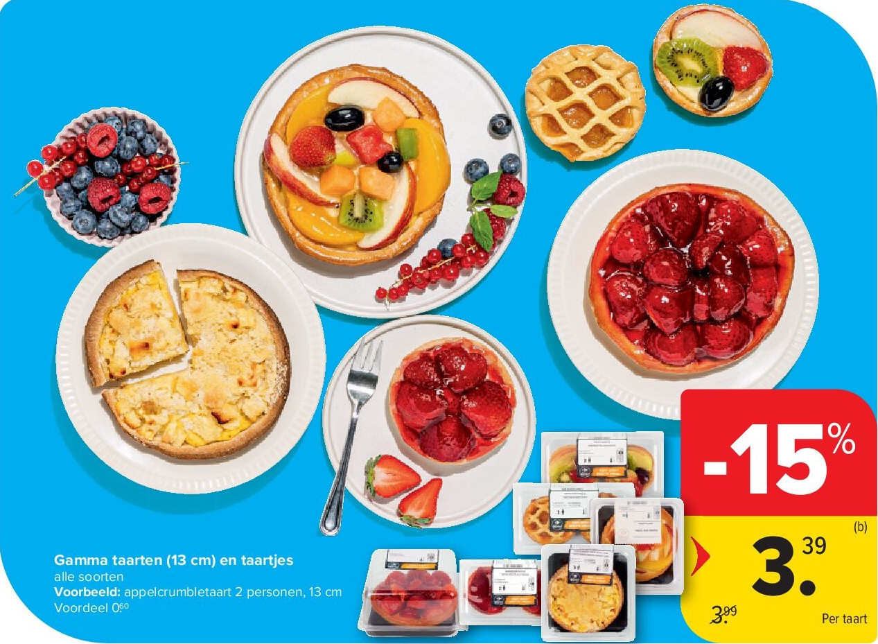 Gamma taarten (13 cm) en taartjes