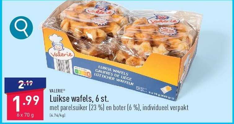 Luikse wafels, 6st.