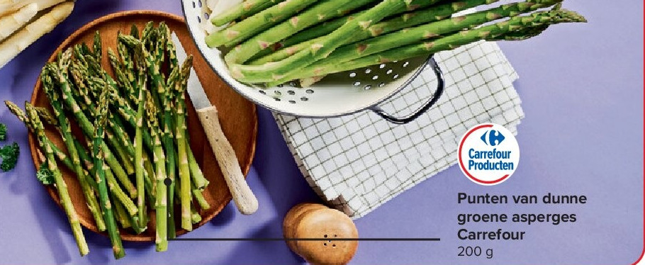 Punten van dunne groene asperges Carrefour