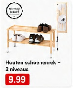 Houten schoenenrek - 2 niveaus