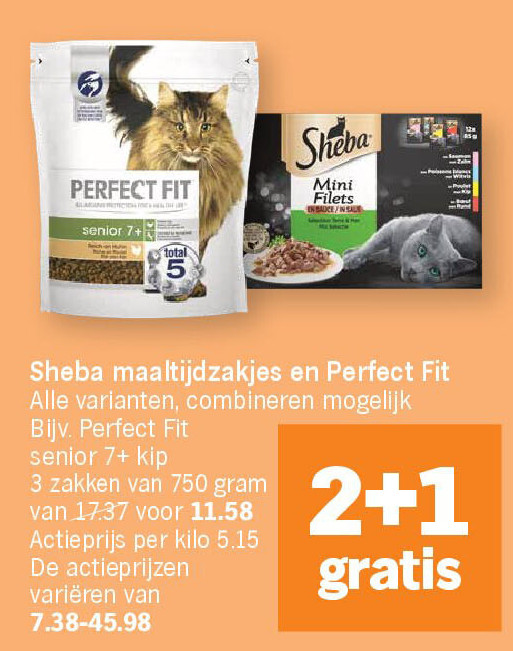 Sheba maaltijdzakjes en Perfect Fit