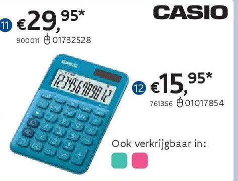 CASIO REKENMACHINE MS-20UC BLAUW