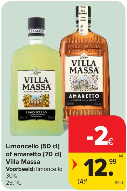 Limoncello (50 cl) of amaretto (70 cl) Villa Massa
