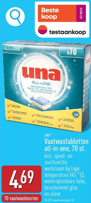 Vaatwastabletten all-in-one, 70 st.