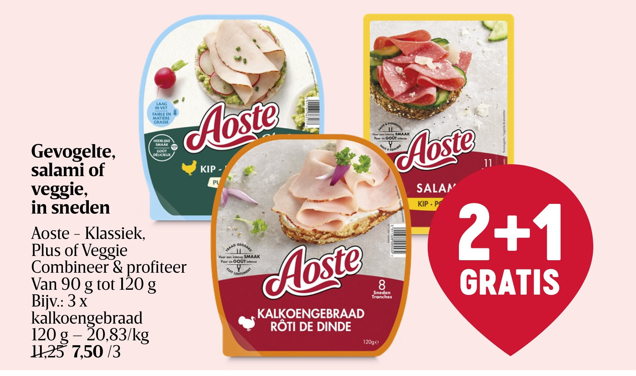 Gevogelte, salami of veggie, in sneden