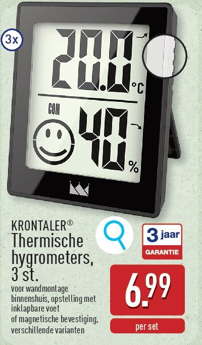 Thermische hygrometers, 3st.
