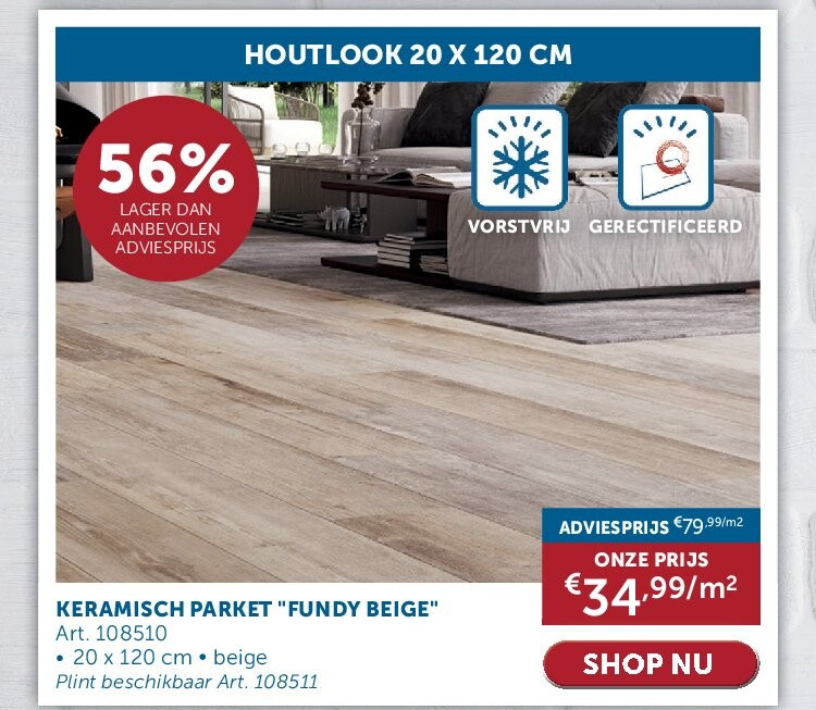 KERAMISCH PARKET "FUNDY BEIGE"