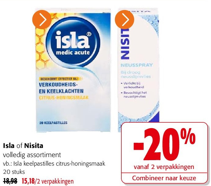 Isla keelpastilles citrus-honingsmaak 20 stuks