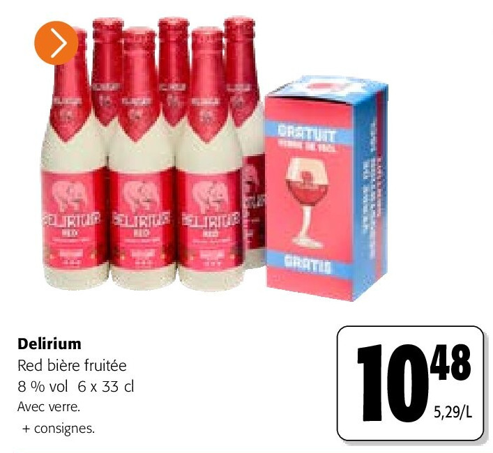 Delirium Red bière fruitée 8 % vol 6 x 33 cl