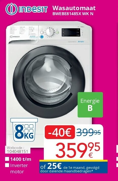 Wasautomaat BWEBE81485X WK N