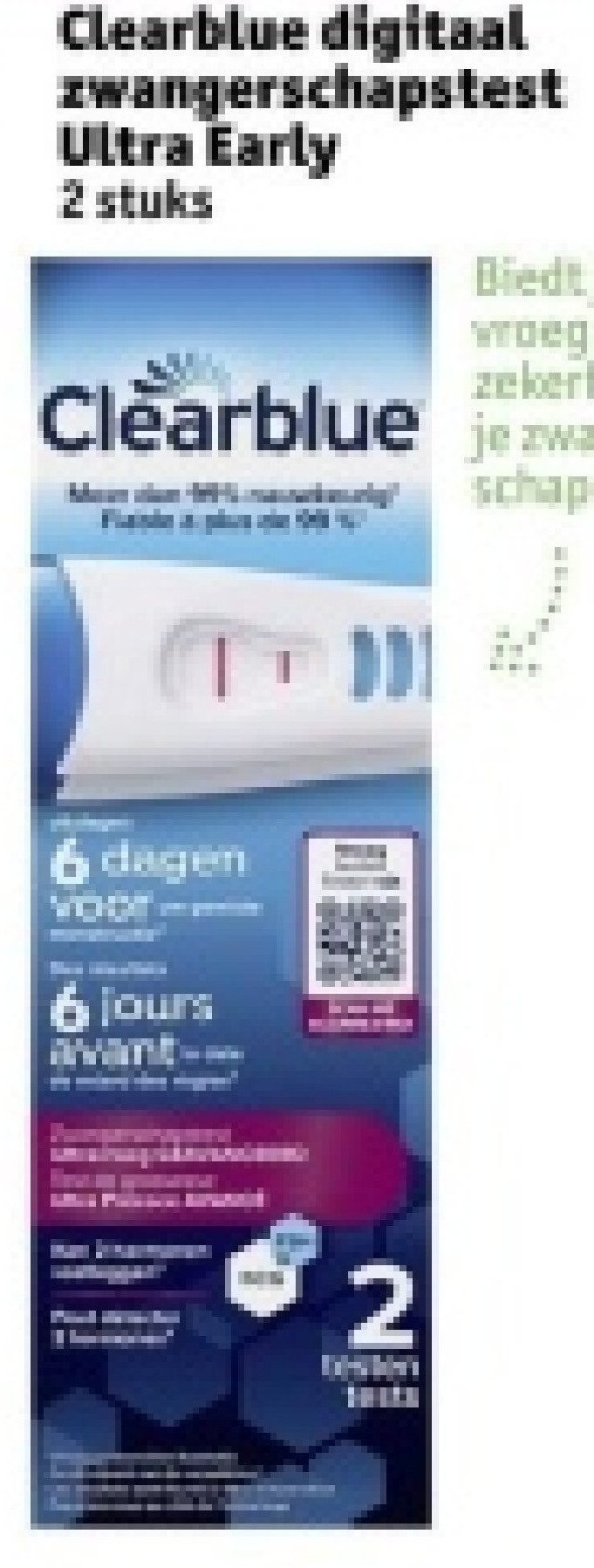 Clearblue digitaal zwangerschapstest Ultra Early