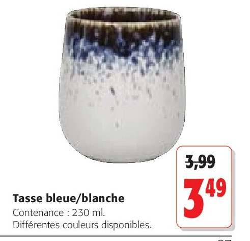 Tasse bleue/blanche